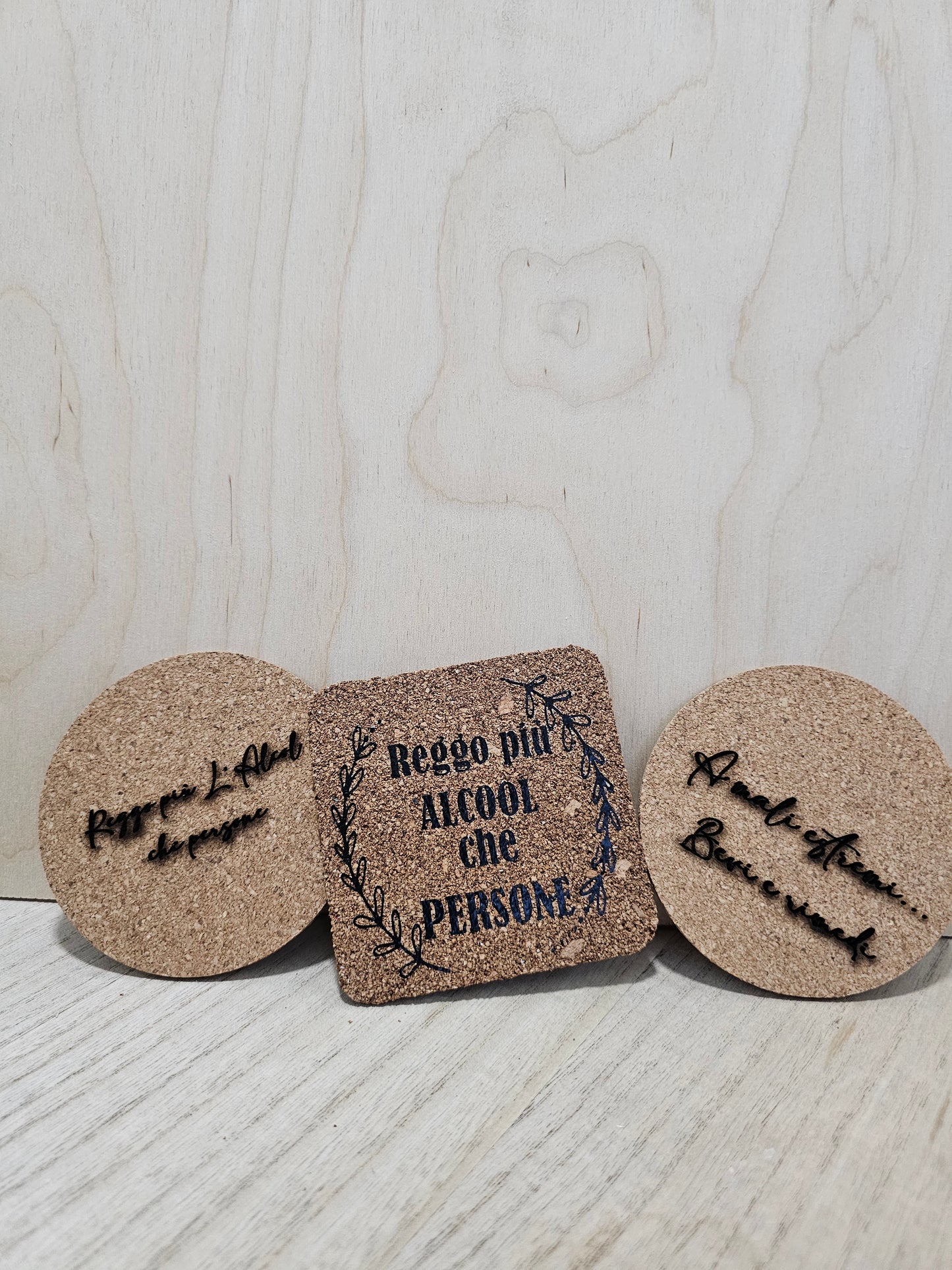 Sottobicchieri in Sughero Personalizzati - Aggiungi la Tua Frase