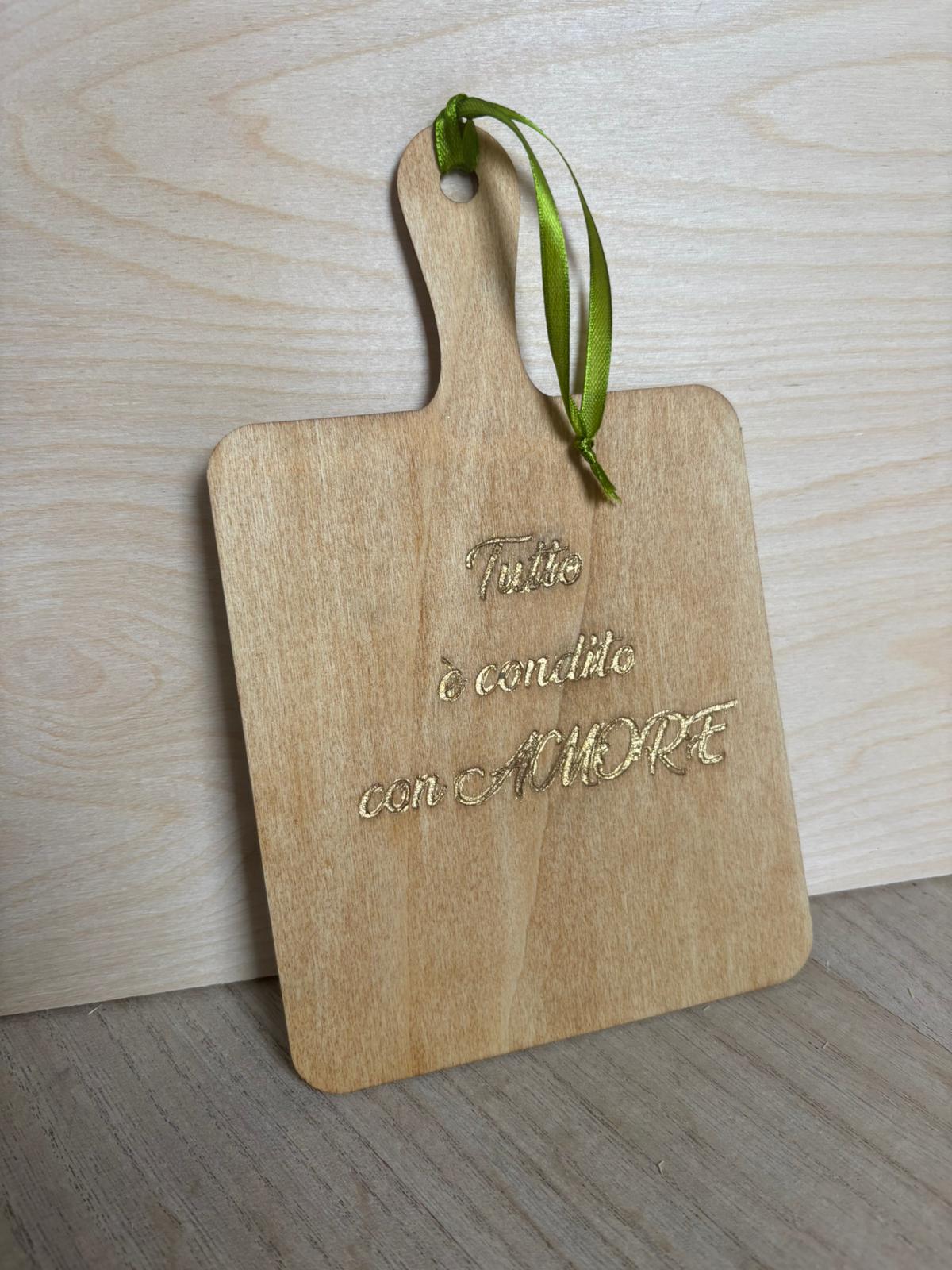 Tagliere in Legno Personalizzato con Incisione - Scegli la tua Frase Iconica