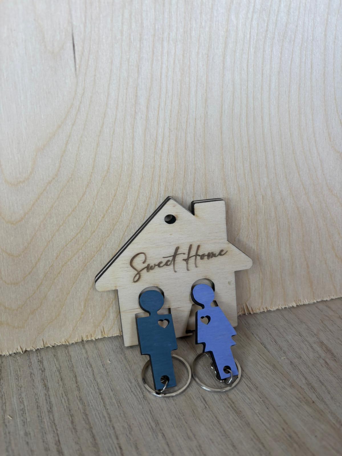 Portachiavi "Sweet Home" in Legno - Personalizzabile